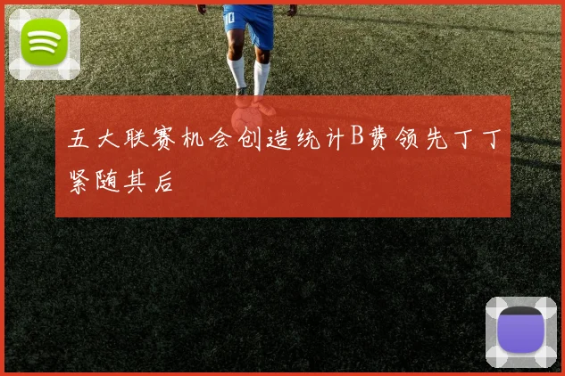 五大联赛机会创造统计B费领先丁丁紧随其后